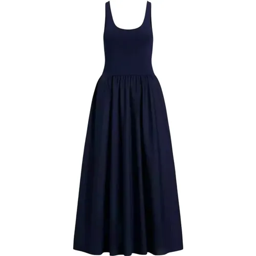 Dunkelblaues Midi-Kleid , Damen, Größe: M - Ralph Lauren - Modalova