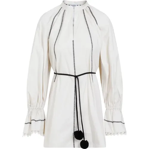 Weiße Baumwoll Mini Kleid , Damen, Größe: 2XS - Max Mara - Modalova