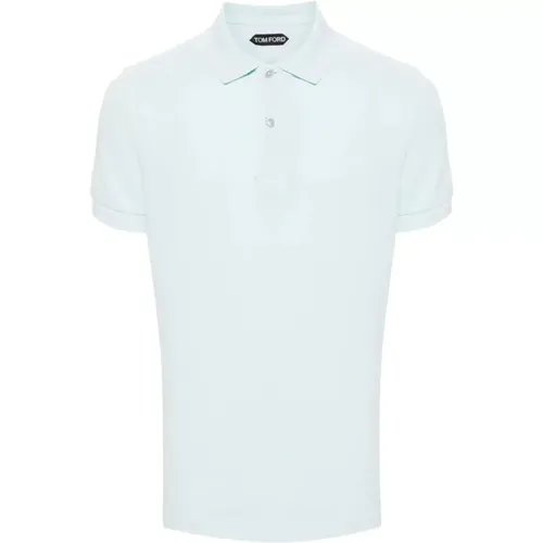 Cotton piquet polo shirt , male, Sizes: 2XL, 4XL, XL, L - Tom Ford - Modalova