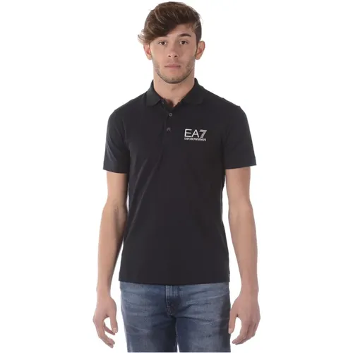 Klassisches Polo Shirt , Herren, Größe: L - Emporio Armani EA7 - Modalova