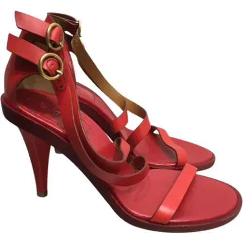 Pre-owned Leather sandals , female, Sizes: 5 1/2 UK - Chloé Pre-owned - Modalova