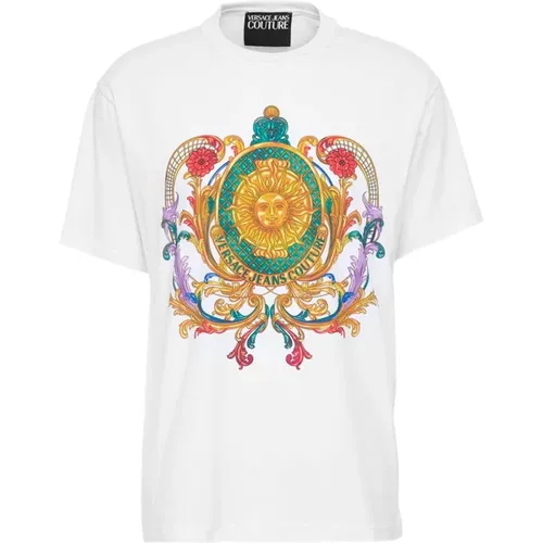 Printed T-shirt, Stylish Men`s Casual Wear , male, Sizes: L - Versace Jeans Couture - Modalova