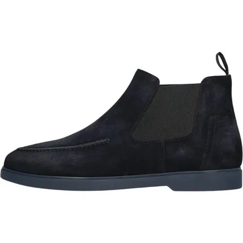 Blaue Wildleder Chelsea Boots Eleganter Stil , Herren, Größe: 42 1/2 EU - Magnanni - Modalova