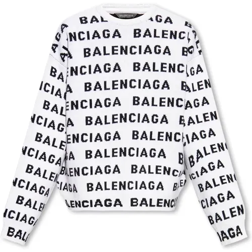 Sweater with logo , male, Sizes: L - Balenciaga - Modalova