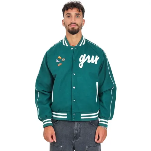 Grüne Bomberjacke College-Stil , Herren, Größe: M - GARMENT WORKSHOP - Modalova