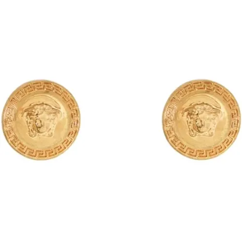 Greek Key Medusa Head Stud Earrings , female, Sizes: ONE SIZE - Versace - Modalova