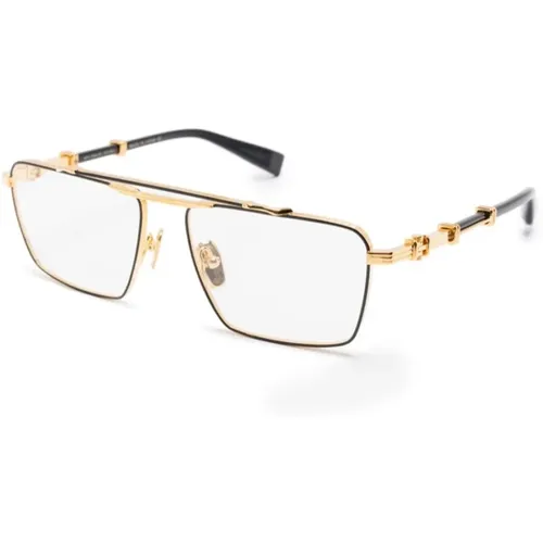 Klassische Schwarze Optische Brille,Goldene Optische Brille, Vielseitiger Stil,Schwarze Optische Brille, vielseitig und stilvoll - Balmain - Modalova
