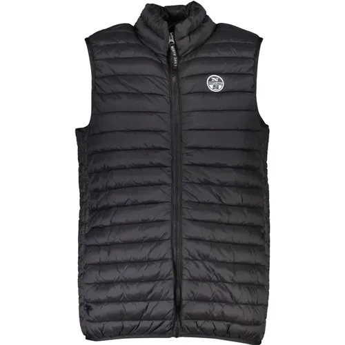 Schwarze ärmellose Jacke mit Taschen und Logo , Damen, Größe: L - North Sails - Modalova