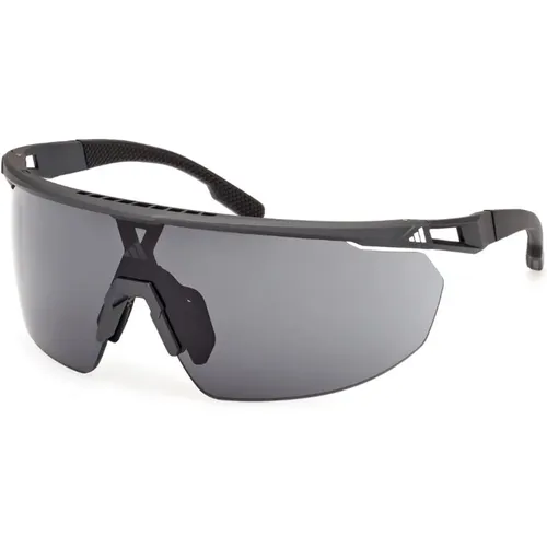 Matte Black/Grey Sunglasses Sp0095 , unisex, Sizes: ONE SIZE - Adidas - Modalova