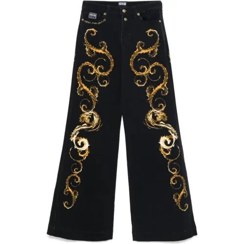 Schwarze Jeans für Frauen Aw24 , Damen, Größe: W26 - Versace Jeans Couture - Modalova