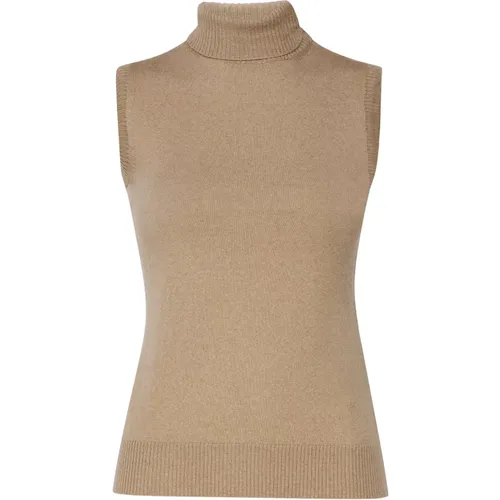 Camel Wool High Neck Sweater , female, Sizes: M - SPORTMAX - Modalova