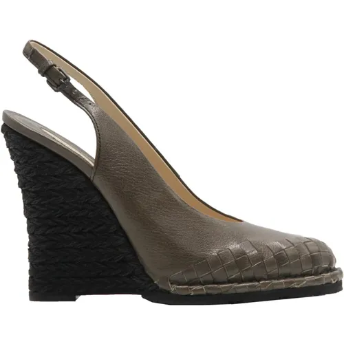 Verstellbare Riemen Leder Plateau Sandalen - Bottega Veneta - Modalova