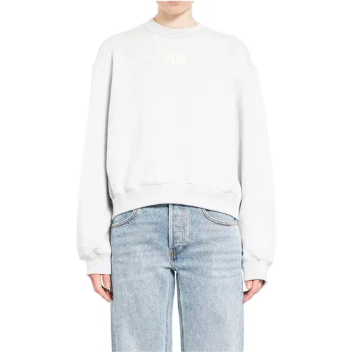 Terry Crew Sweatshirt with Puff Paint Logo , female, Sizes: S, M - alexander wang - Modalova