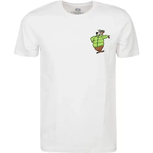Short-sleeved Crew Neck Cotton T-shirt , male, Sizes: L, S, M, XL - Equipe 55 - Modalova