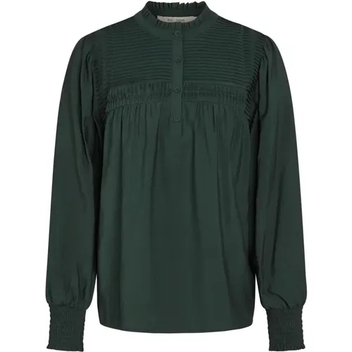 Stilvolle Grüne Bluse mit Plissierten Details , Damen, Größe: S - RUE de FEMME - Modalova