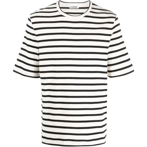 Gestreiftes Rundhals-T-Shirt , Herren, Größe: M - Jil Sander - Modalova