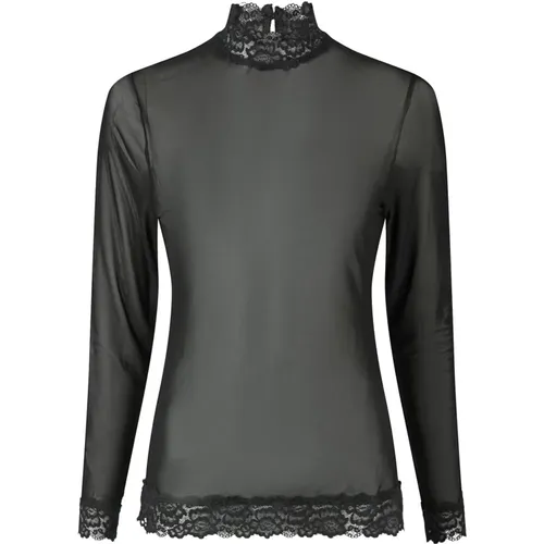 Elegant Mesh Lace Blouse , female, Sizes: S, L, XS, XL, M - NEO NOIR - Modalova