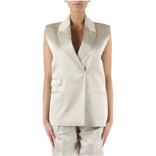 Double-breasted vest in viscose and cotton , female, Sizes: S, XS, 2XS, M - Calvin Klein - Modalova