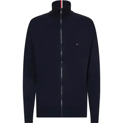 Herren Marineblauer 1985 Reißverschluss Pullover , Herren, Größe: M - Tommy Hilfiger - Modalova