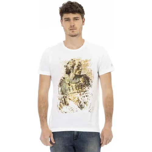 Elegant Signature Print Tee by , male, Sizes: M - Trussardi - Modalova