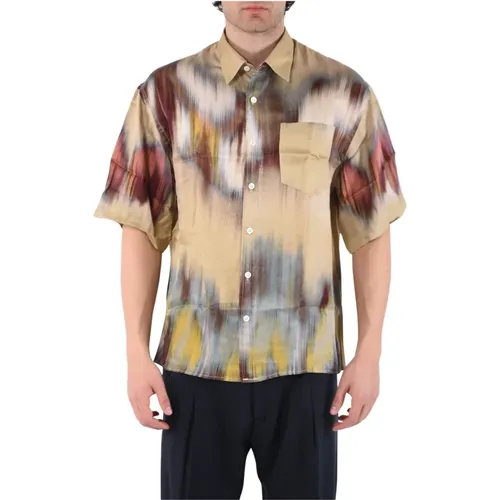 Patterned Viscose Shirt Front Button , male, Sizes: 2XL, L, M - Costumein - Modalova