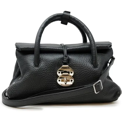 Schwarze Lederhandtasche Fw24 - Zanellato - Modalova