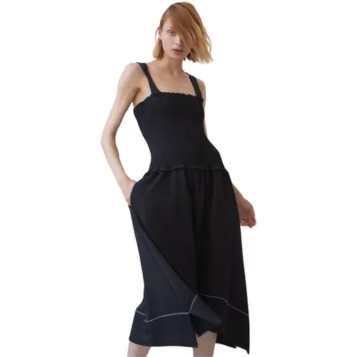 Shirred Midi Dress with Square Neckline , female, Sizes: M - Proenza Schouler - Modalova