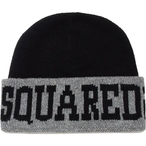 Wool Blend Knit Beanie Hat , unisex, Sizes: L - Dsquared2 - Modalova