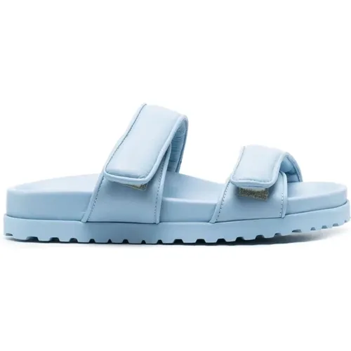 Blaue Leder Flache Sandalen Perni11 , Damen, Größe: 38 1/2 EU - Gia Borghini - Modalova