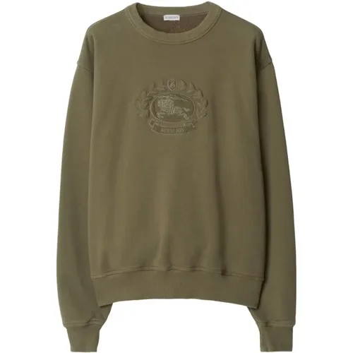 Military Embroidered Horse Logo Sweatshirt , male, Sizes: 2XL, L, XL, M, S - Burberry - Modalova