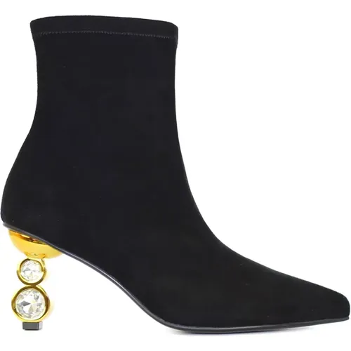 Suede Statement Boots with Crystal Adorned Heel , female, Sizes: 3 UK, 4 UK, 7 UK, 5 UK - Kat Maconie - Modalova