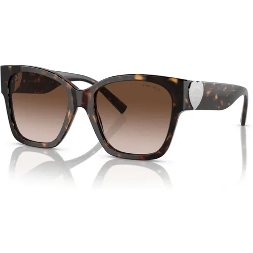 Chic Brown Shaded Sunglasses , female, Sizes: 54 MM - Tiffany - Modalova
