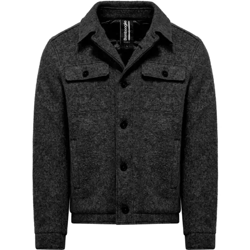 Wool Shirt Jacket with Padded Lining , male, Sizes: 2XL, 3XL, XL, L, M, S - BomBoogie - Modalova