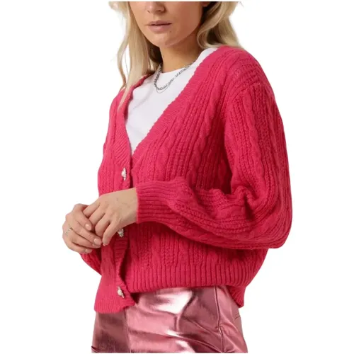 Fuchsia Cardigan Sweater Vest - Ydence - Modalova