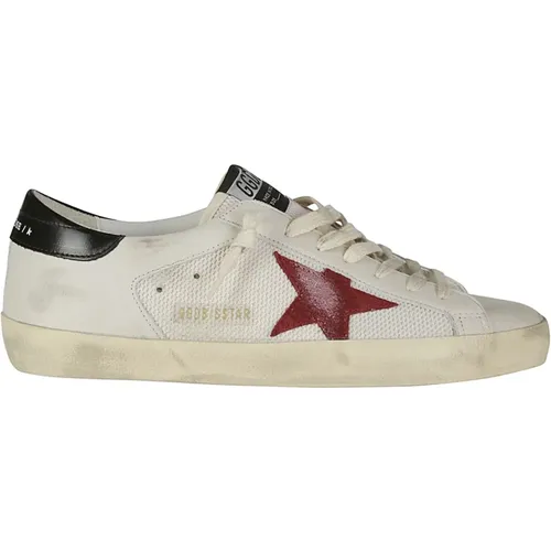 Super-Star Net and Leather Trainers , male, Sizes: 11 UK - Golden Goose - Modalova