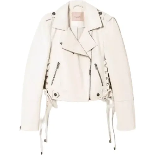 White Faux Leather Jacket Ss24 , female, Sizes: M - Twinset - Modalova