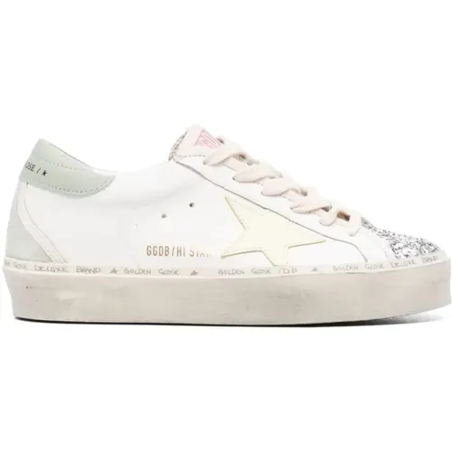 Glitter Toe Leather Star and Heel Suede Spur , female, Sizes: 5 UK - Golden Goose - Modalova