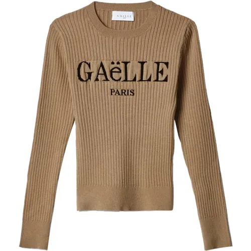 Brauner Woll-Kaschmir-Pullover , Damen, Größe: L - Gaëlle Paris - Modalova