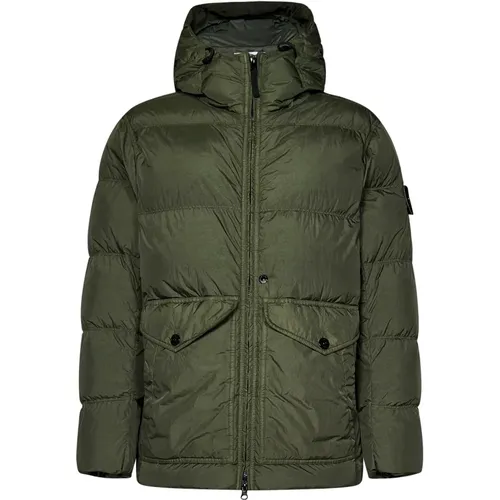 Grüne Steppjacke Aw24 Stone Island - Stone Island - Modalova