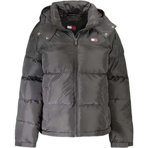 Schwarze Polyester Jacke & Mantel , Damen, Größe: L - Tommy Hilfiger - Modalova