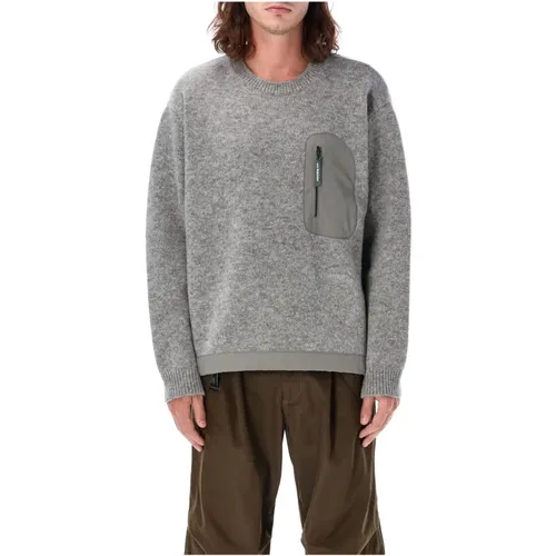 Grey Knitwear Sweater Aw24 , male, Sizes: L/XL, 2XL - And Wander - Modalova