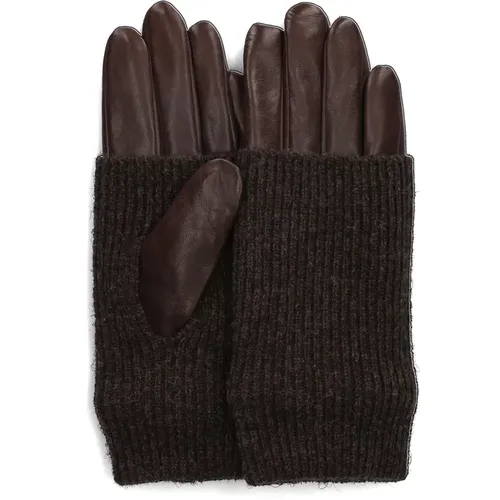 Braune Leder Statement Handschuhe , Damen, Größe: M - Markberg - Modalova