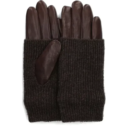 Braune Leder Statement Handschuhe , Damen, Größe: XL - Markberg - Modalova