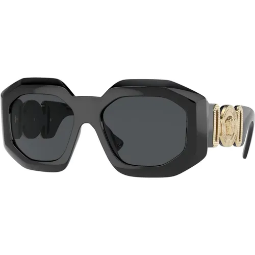 Schwarze/Graue Sonnenbrille,Transparente Rot/Fuchsia Sonnenbrille,Weiße/Graue Sonnenbrille - Versace - Modalova