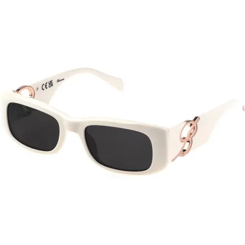 Rectangular Sunglasses Grey Smoke Lenses , female, Sizes: 54 MM - Blumarine - Modalova