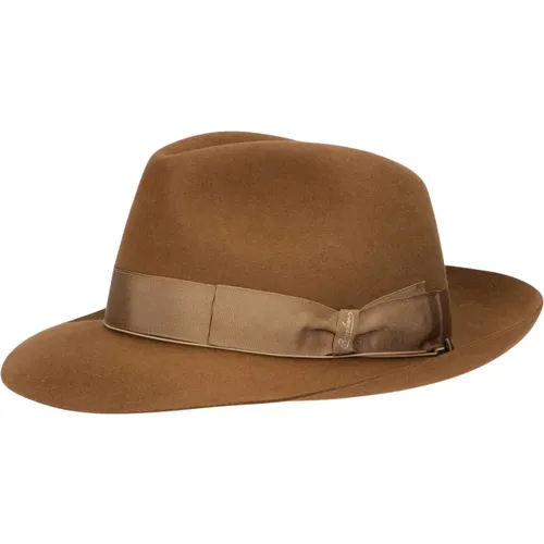 Klassischer Filzhut mit Grosgrain-Band , Herren, Größe: 59 CM - Borsalino - Modalova