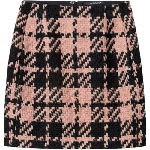 Checkered Mini Skirt , female, Sizes: M - LUISA CERANO - Modalova