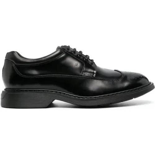 Leather Lace-up Oxford Shoes , male, Sizes: 7 UK, 9 1/2 UK - Hogan - Modalova