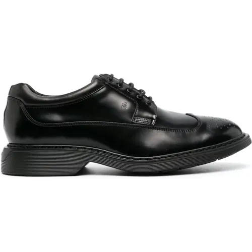 Leather Lace-up Oxford Shoes , male, Sizes: 8 1/2 UK, 5 UK, 6 1/2 UK, 8 UK, 5 1/2 UK, 9 UK, 9 1/2 UK, 10 UK, 6 UK, 7 1/2 UK - Hogan - Modalova