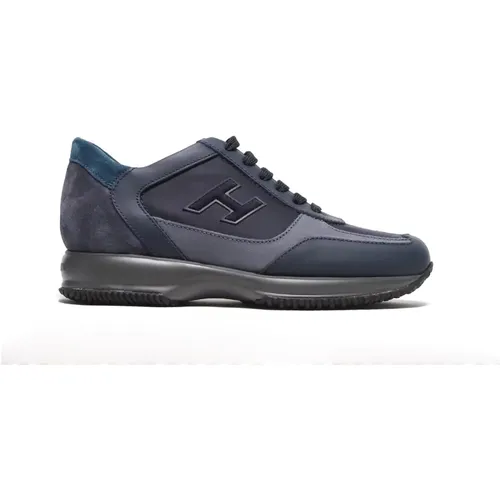 Blaue Wildleder Interaktive Sneakers , Herren, Größe: 43 EU - Hogan - Modalova